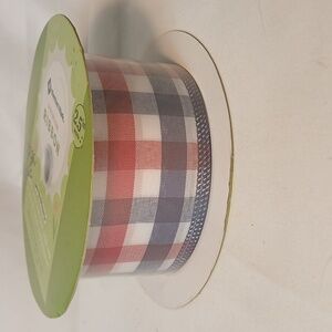 Red, White & Blue Plaid Ribbon
